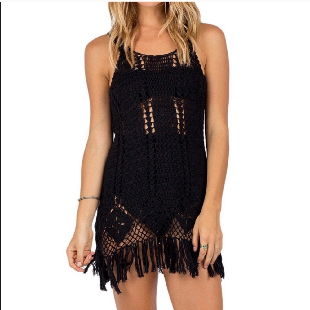 Cleobella Crochet Black Tank Mini Dress NWOT